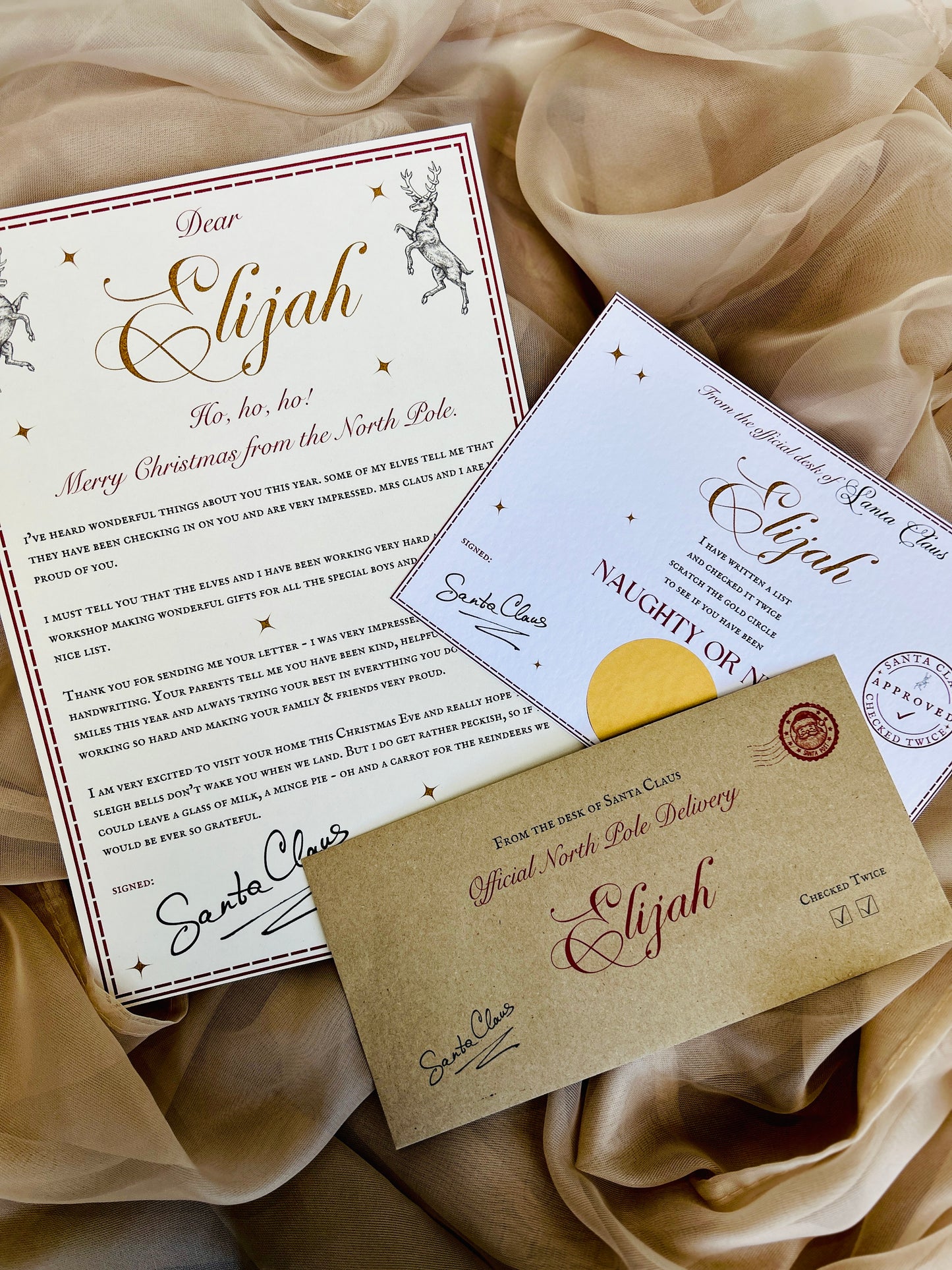 Personalised Santa Letter & Nice List Bundle