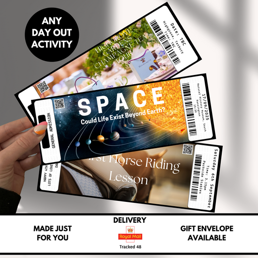 Personalised Fun Day Out Surprise Gift Announcement Ticket