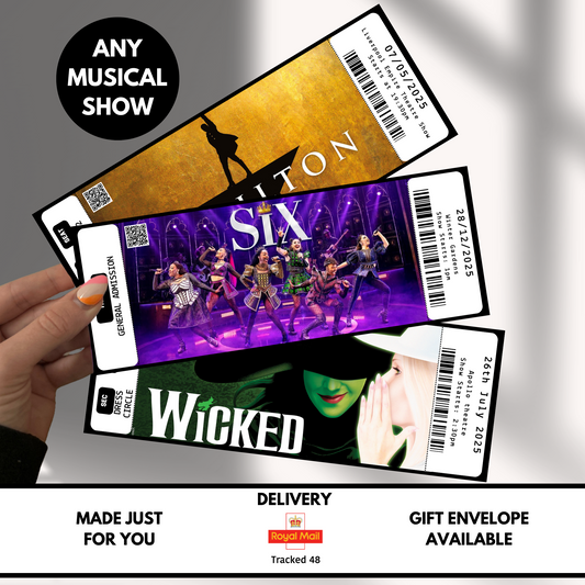 Personalised Theatre Surprise Gift Announcement Ticket