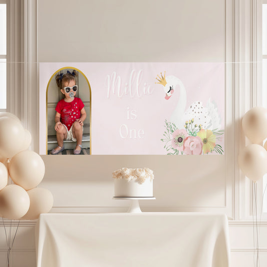 Personalised Swan Princess Photo Banner