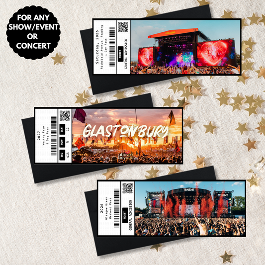 Personalised Festival Surprise Gift Announcement Ticket