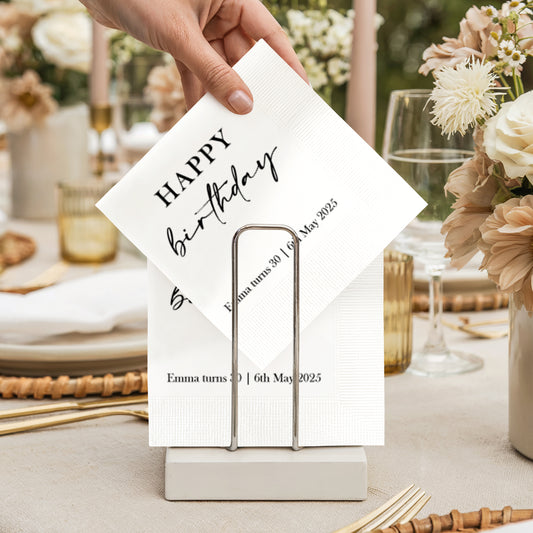 Personalised Happy Birthday Paper Napkins