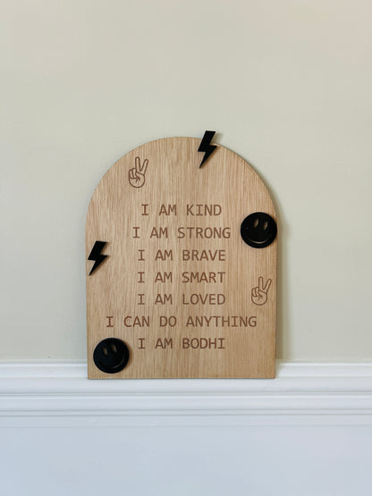 Personalised Name Cool Boy Affirmation Plaque