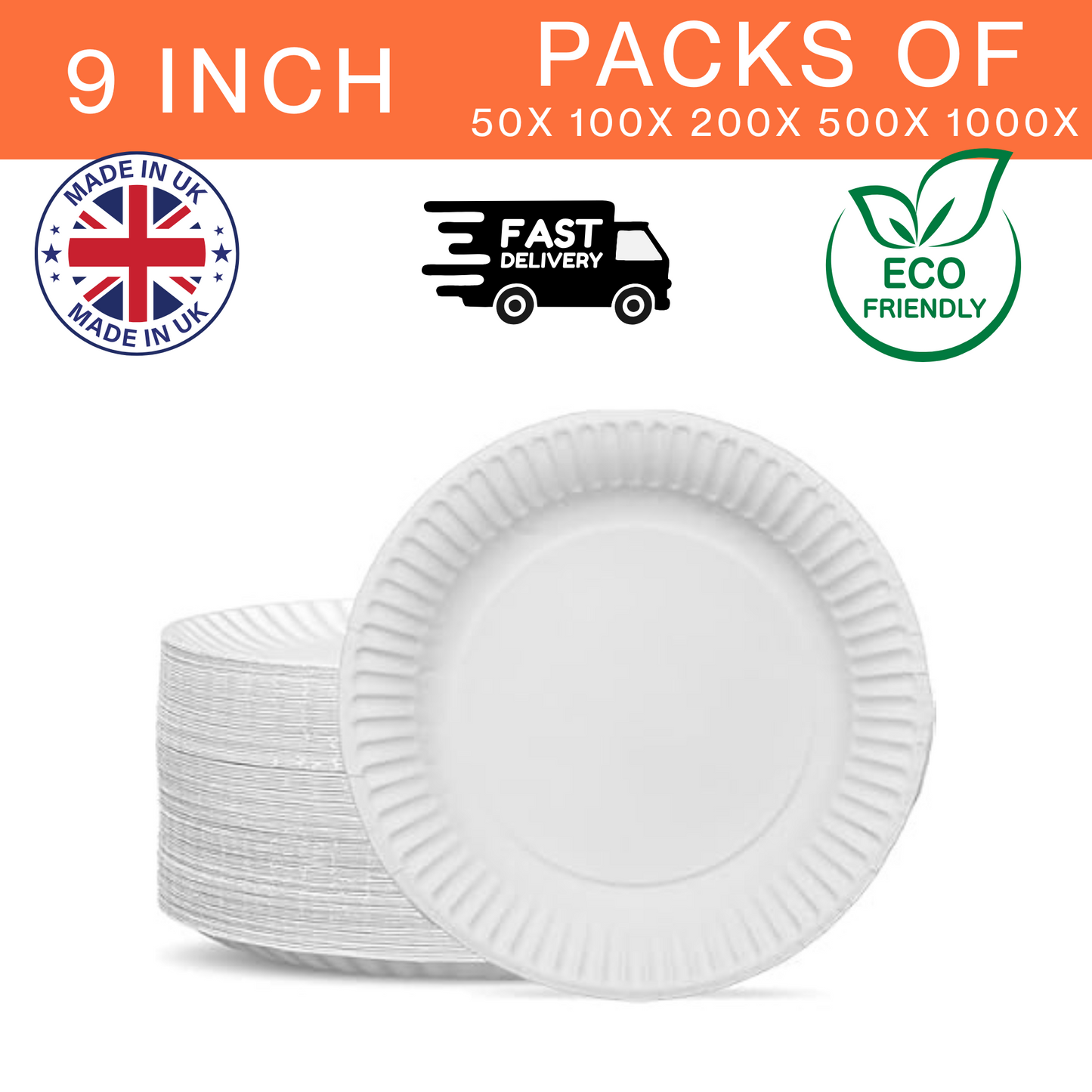 Disposable White Paper Plate