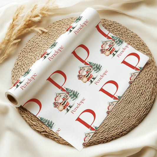 Personalised Name & Initial Christmas Wrapping Paper